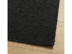 Alfombra moderna PAMPLONA de pelo largo negra 140x200 cm
