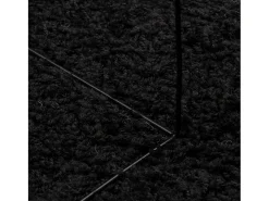 Alfombra moderna PAMPLONA de pelo largo negra 140x200 cm