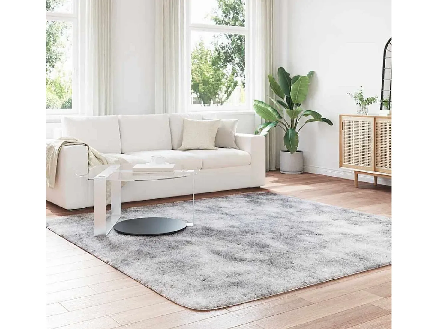 Alfombra NAVARRA Shaggy Gris Plata 240x240 cm