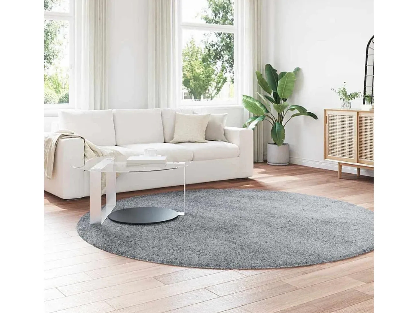 Alfombra NAVARRA Shaggy Gris Claro 240x240 cm