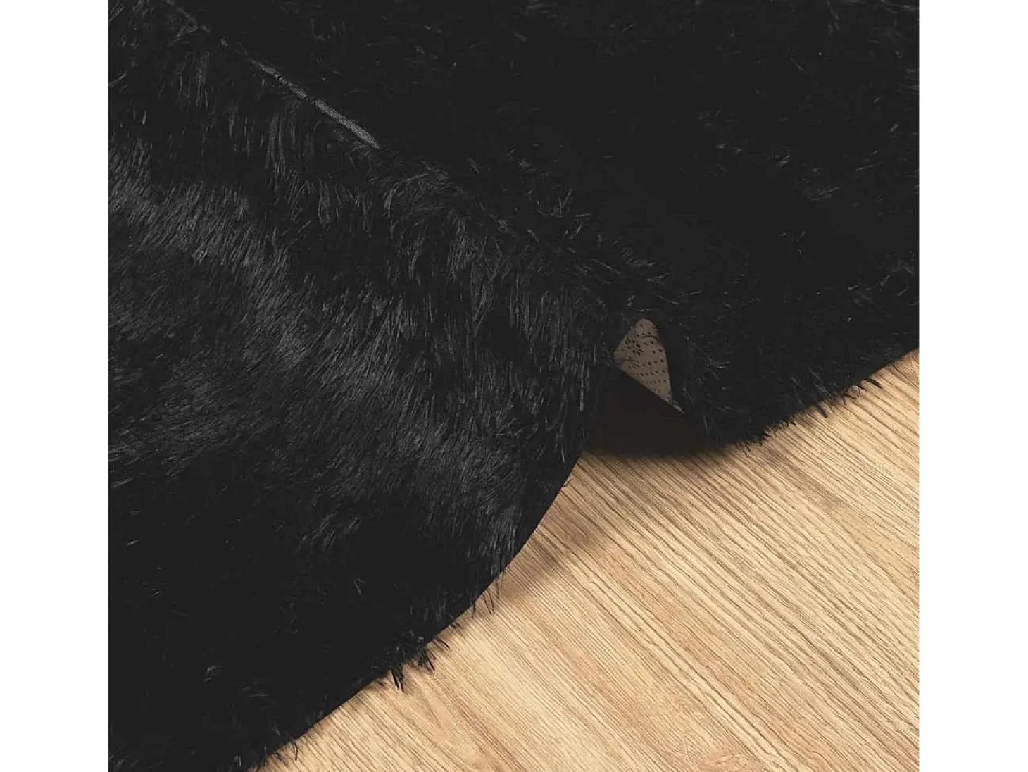 Alfombra NAVARRA Shaggy Negra 130x200 cm Poliéster