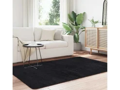 Alfombra NAVARRA Shaggy Negra 130x200 cm Poliéster