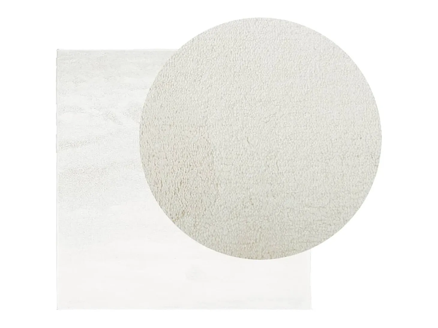 Alfombra OVIEDO de pelo corto color crema 120x120 cm