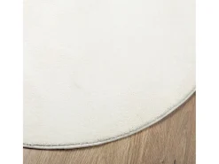 Alfombra OVIEDO de pelo corto color crema Ø 160 cm