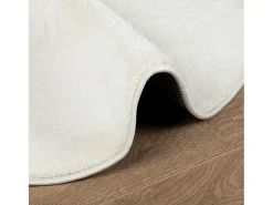 Alfombra OVIEDO de pelo corto color crema Ø 160 cm