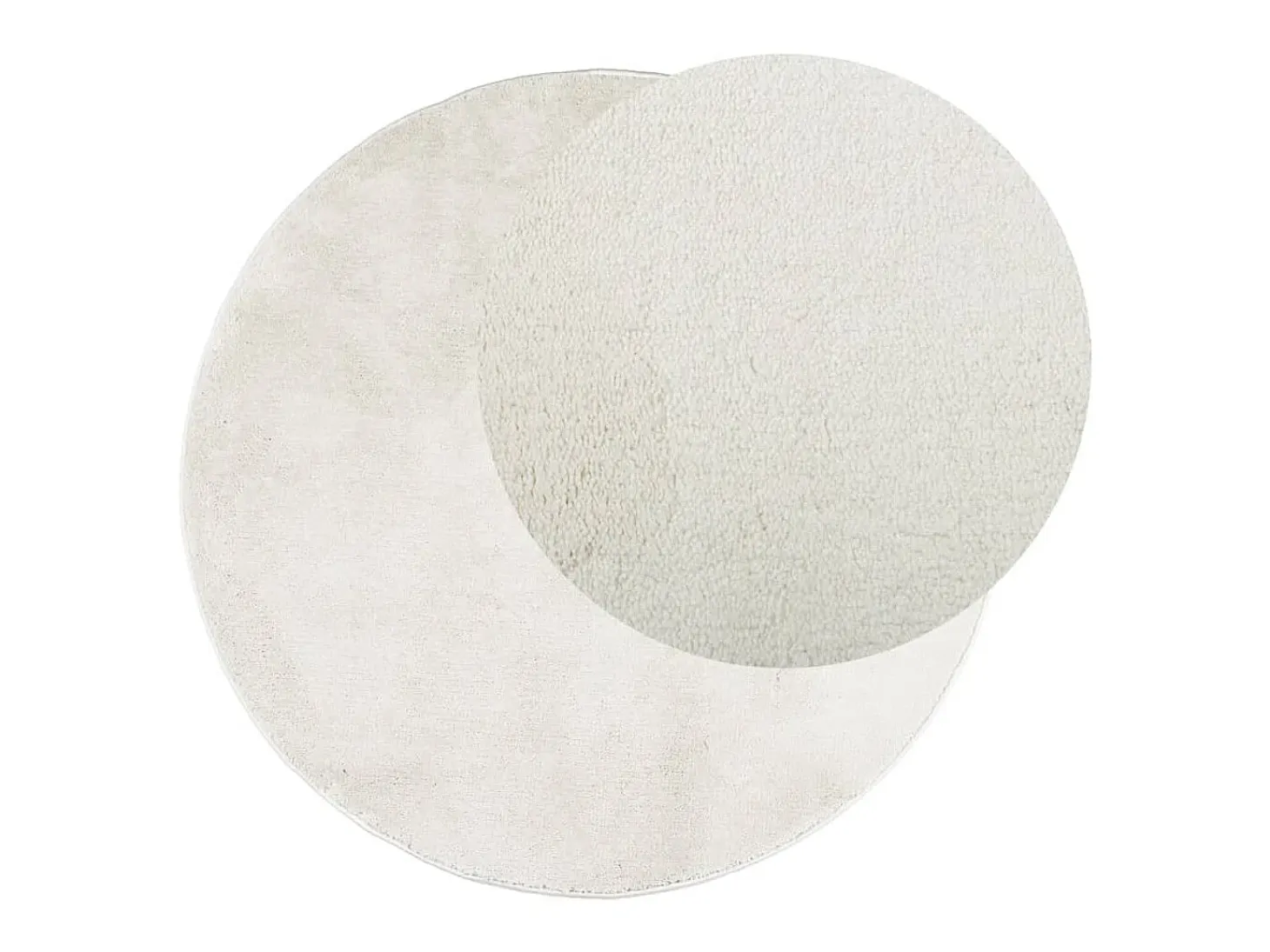 Alfombra OVIEDO de pelo corto color crema Ø 160 cm