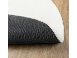 Alfombra OVIEDO de pelo corto color crema Ø 160 cm
