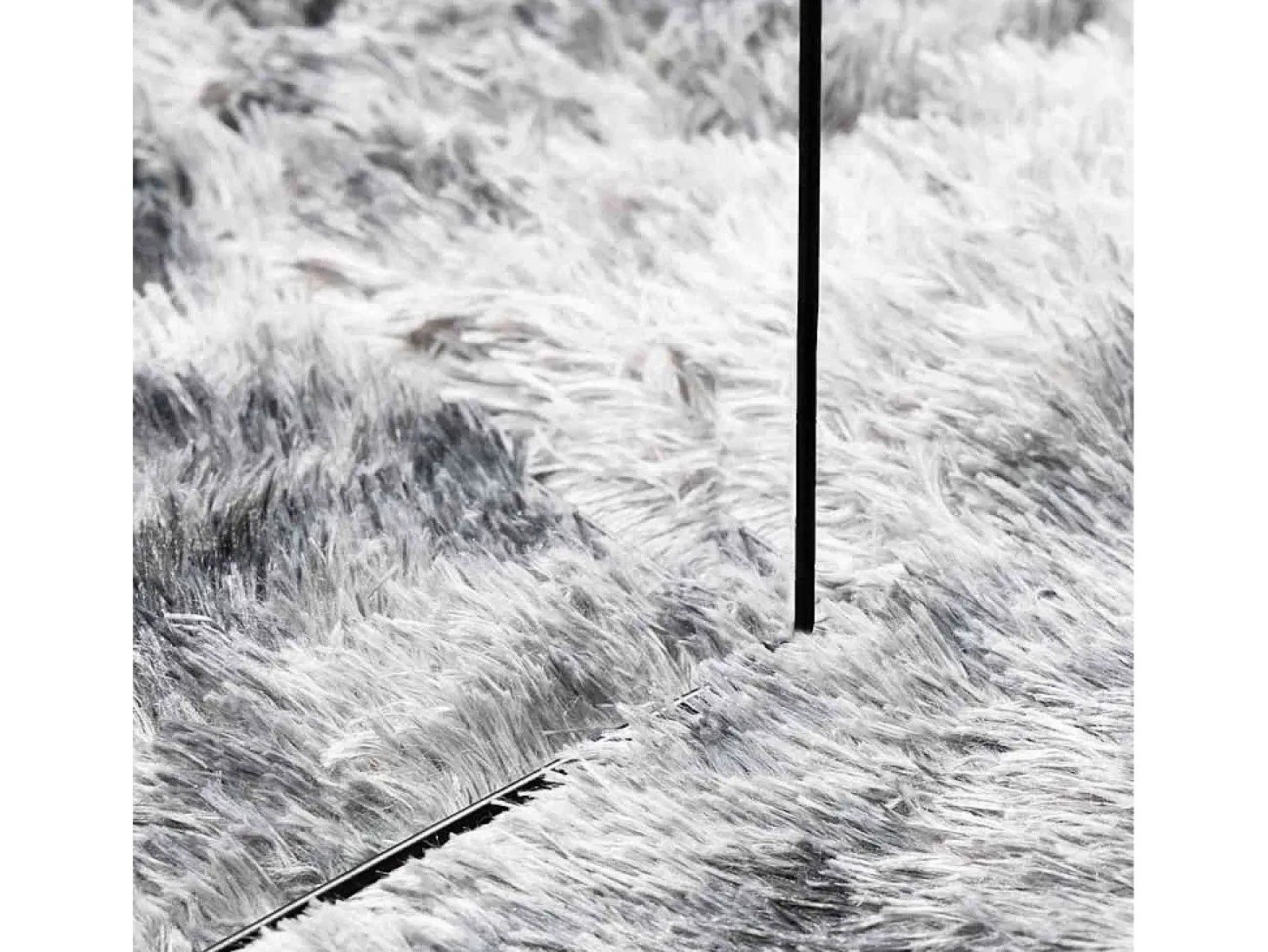 Alfombra peluda NAVARRA Gris Plata 160x160 cm