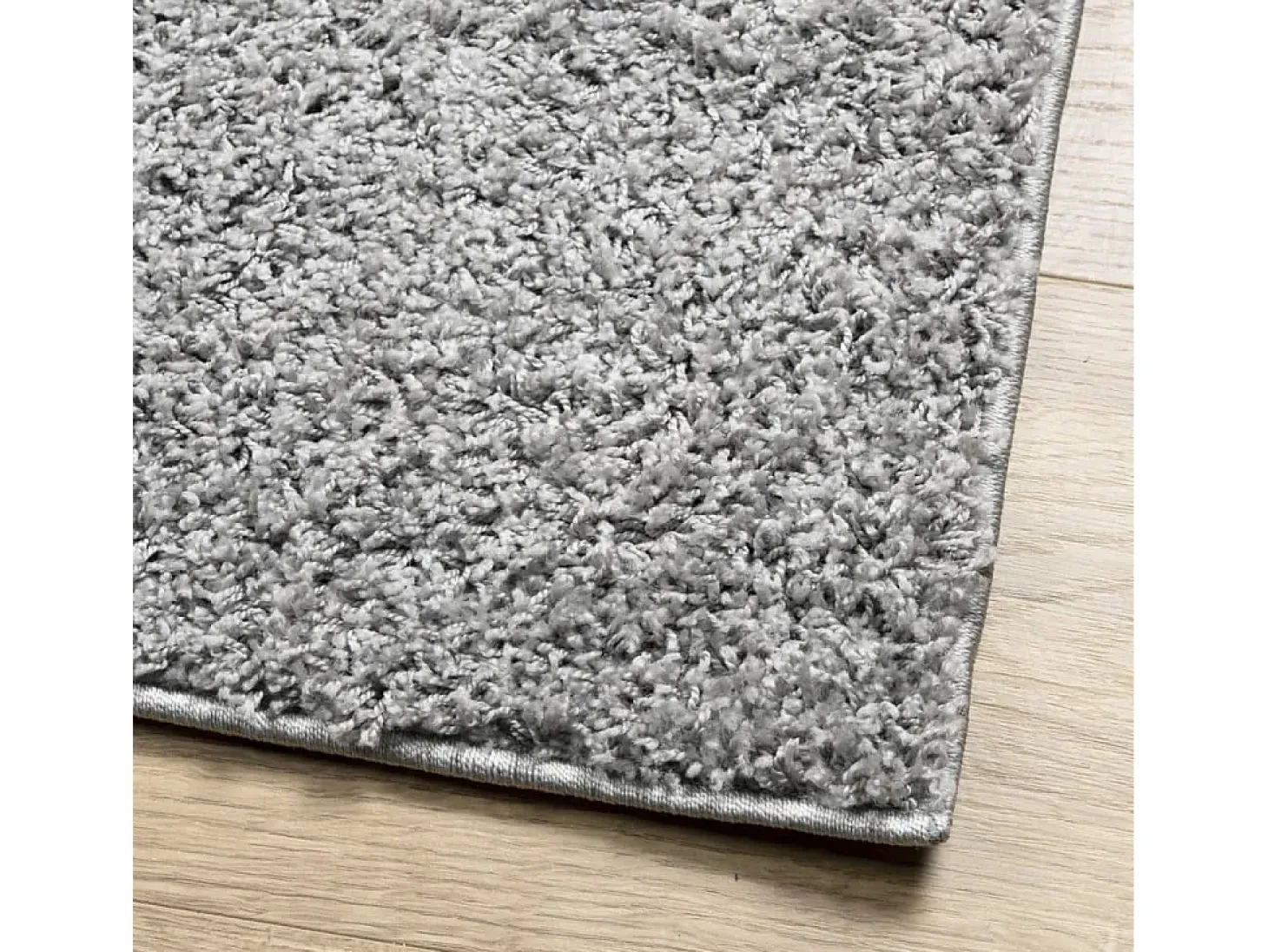 Alfombra peluda PAMPLONA, pelo largo, moderna, gris, 140x200 cm