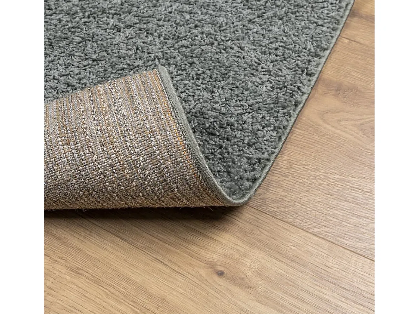 Alfombra peluda PAMPLONA, pelo largo, verde moderno, 80x250 cm