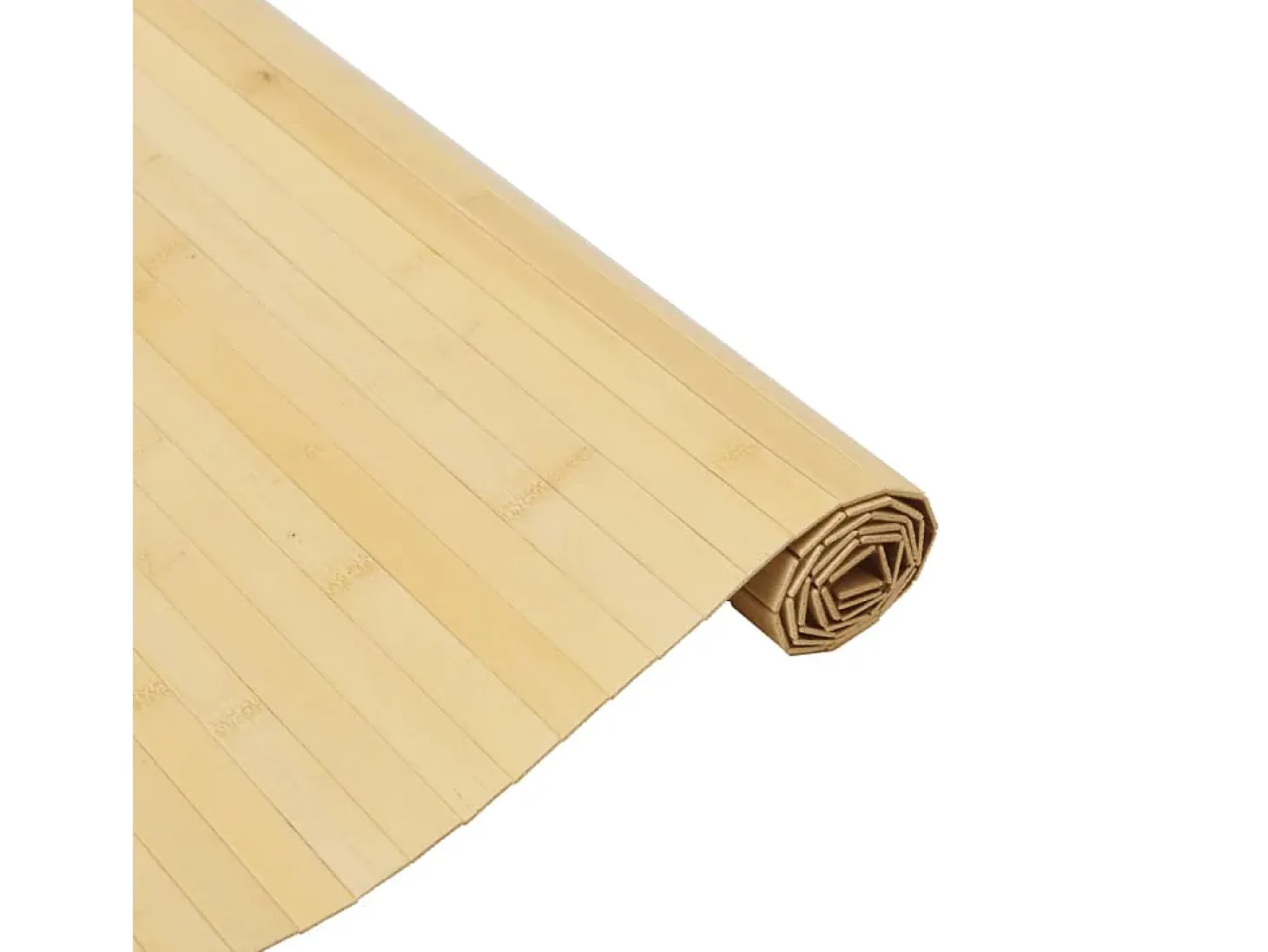 Alfombra rectangular de bambú natural claro 80x300 cm