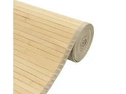 Alfombra rectangular de bambú natural claro 70x300 cm