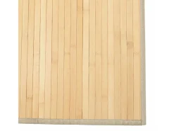 Alfombra rectangular de bambú natural claro 80x200 cm