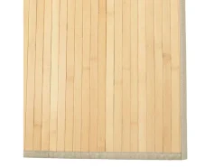 Alfombra rectangular de bambú natural claro 80x300 cm