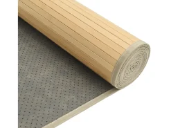 Alfombra rectangular de bambú natural claro 80x300 cm