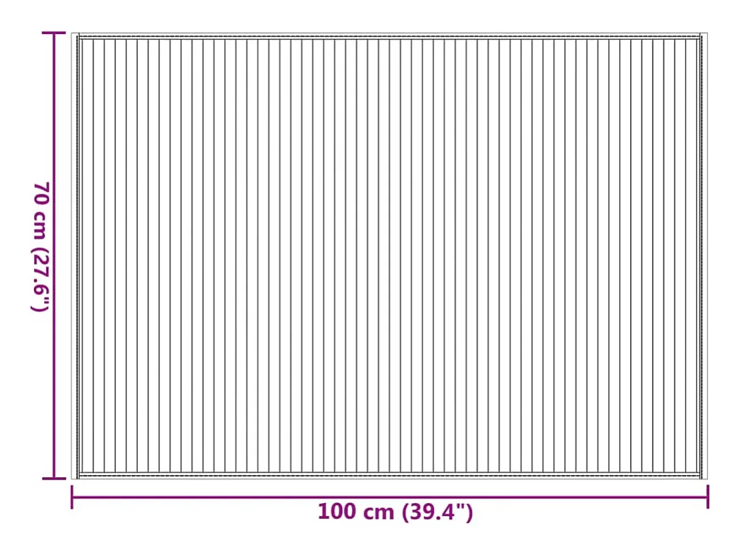 Alfombra rectangular de bambú natural claro 70x100 cm
