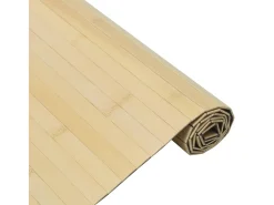 Alfombra rectangular de luz natural 100x300 cm bambú