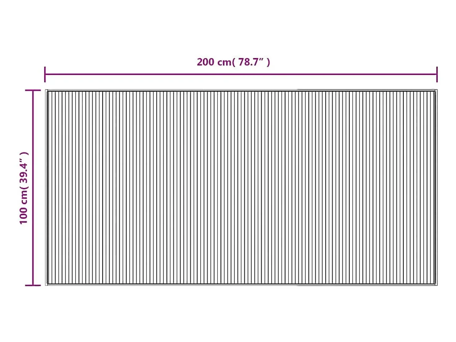 Alfombra rectangular de luz natural 100x200 cm bambú