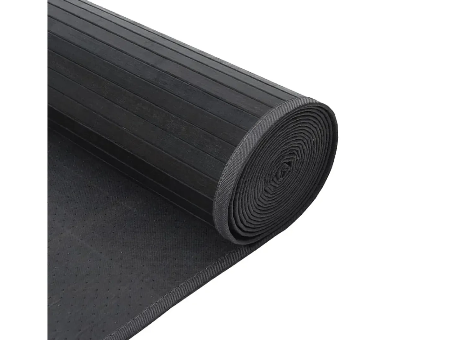 Alfombra rectangular gris 100x1000 cm bambú