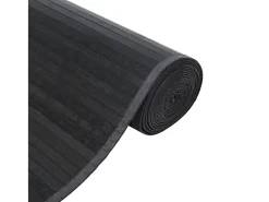 Alfombra rectangular gris 100x1000 cm bambú