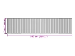 Alfombra rectangular gris 70x300 cm bambú