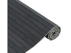 Alfombra rectangular gris 70x300 cm bambú
