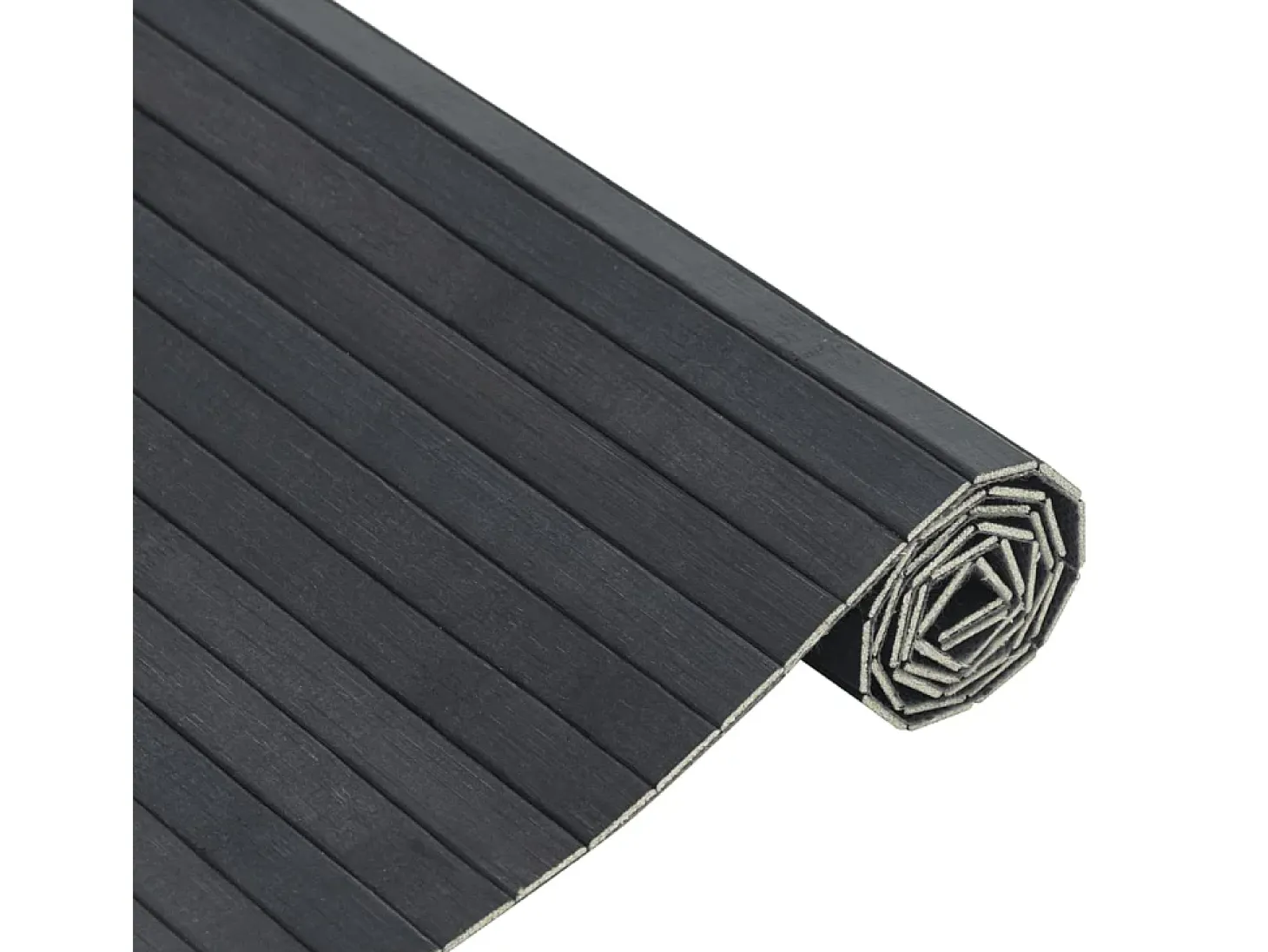Alfombra rectangular gris 70x300 cm bambú