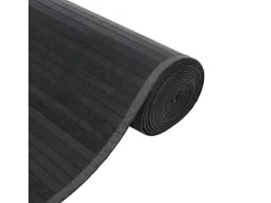Alfombra rectangular gris 100x300 cm bambú