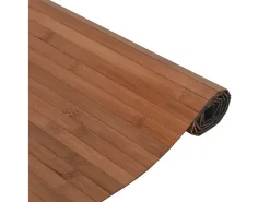 Alfombra rectangular marrón 60x500 cm bambú