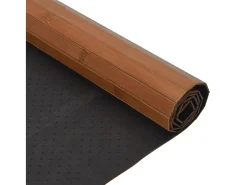Alfombra rectangular marrón 60x500 cm bambú