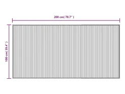 Alfombra rectangular marrón 100x200 cm bambú