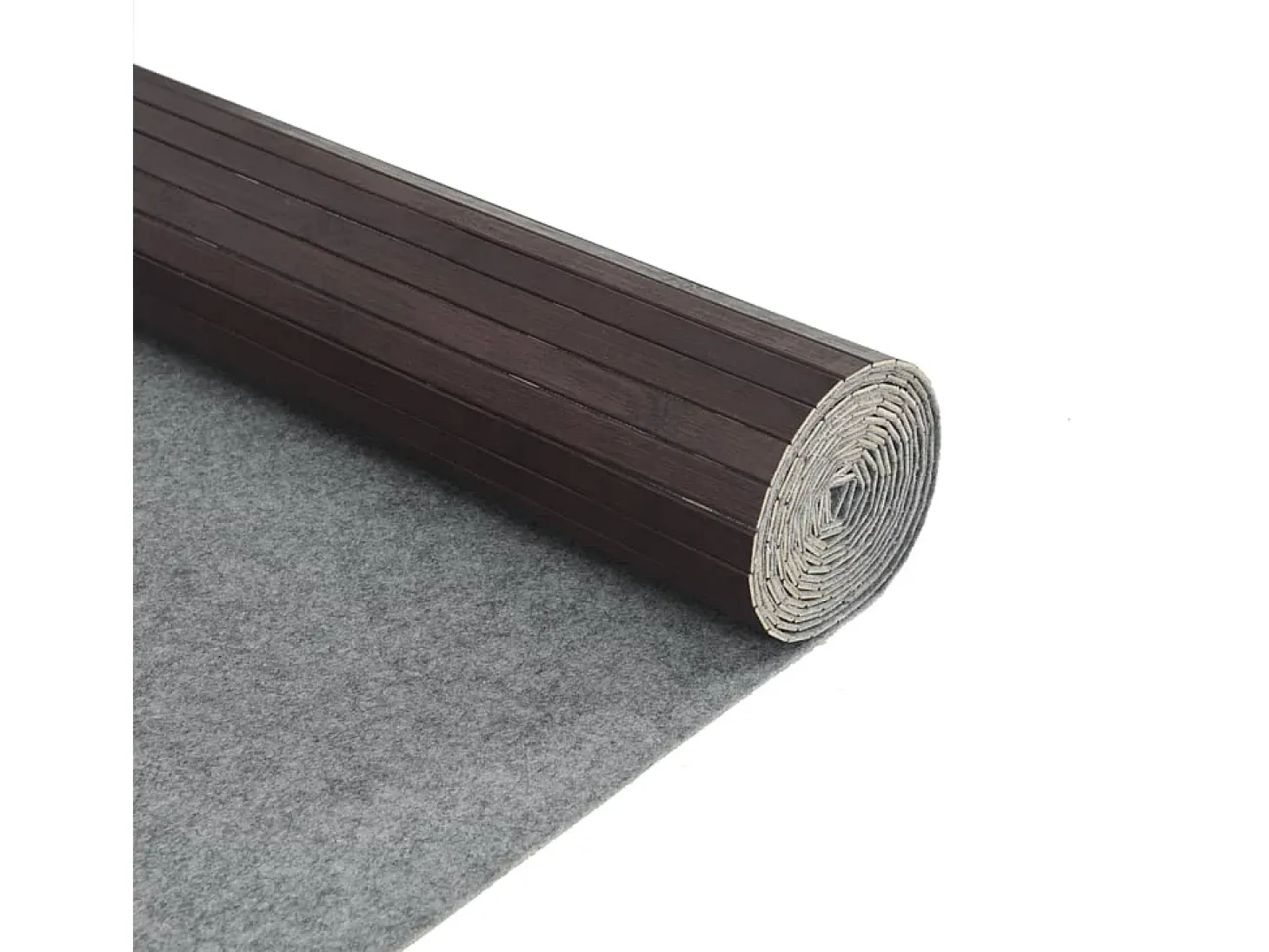 Alfombra rectangular marrón oscuro 80x200 cm bambú