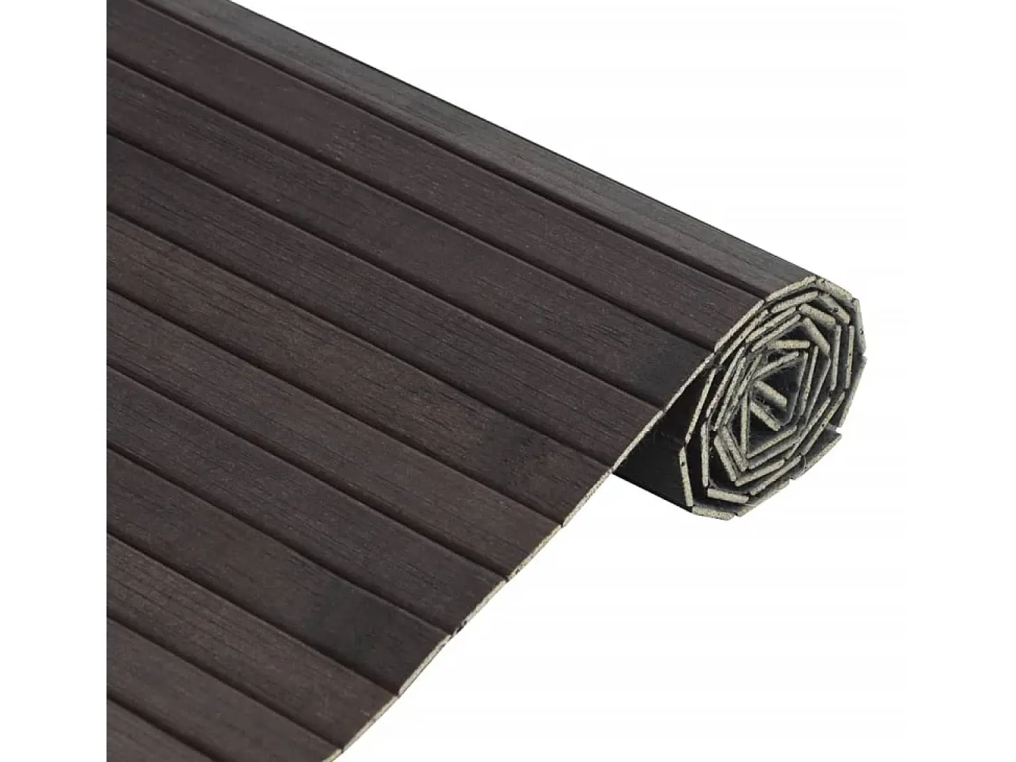 Alfombra rectangular marrón oscuro 60x300 cm bambú