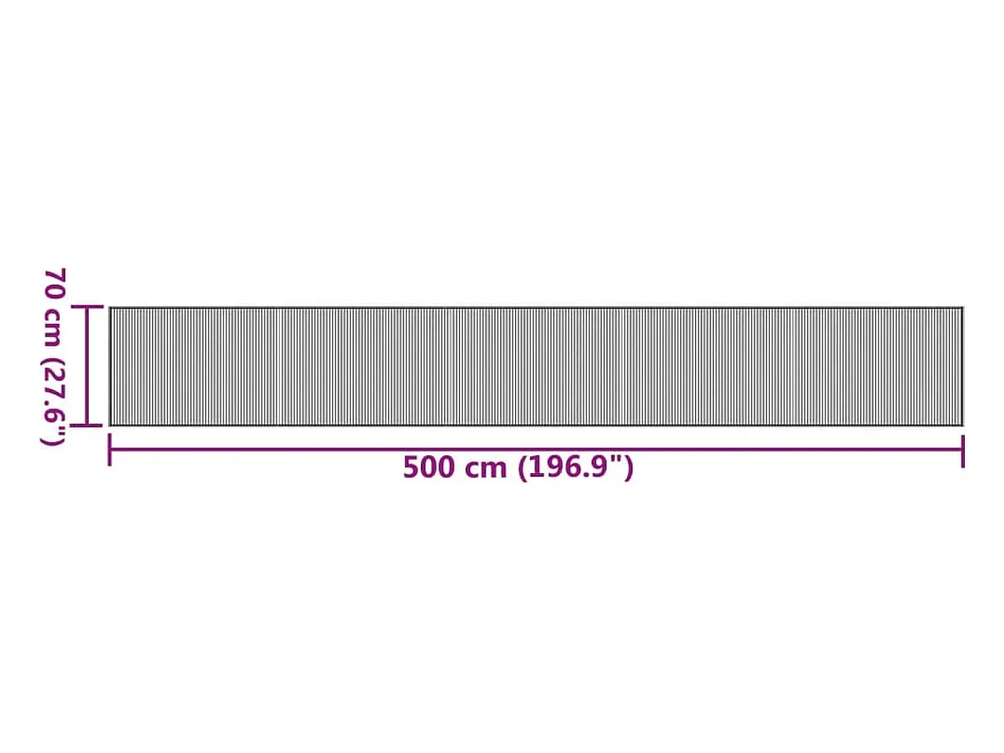 Alfombra rectangular marrón 70x500 cm bambú