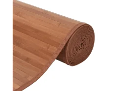 Alfombra rectangular marrón 70x500 cm bambú