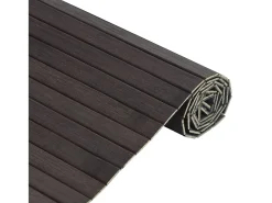 Alfombra rectangular marrón oscuro 100x300 cm bambú
