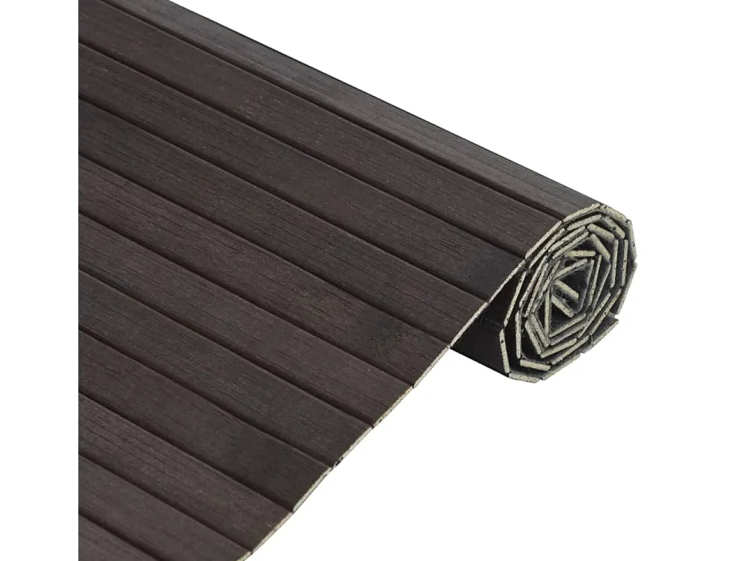 Alfombra rectangular marrón oscuro 100x300 cm bambú