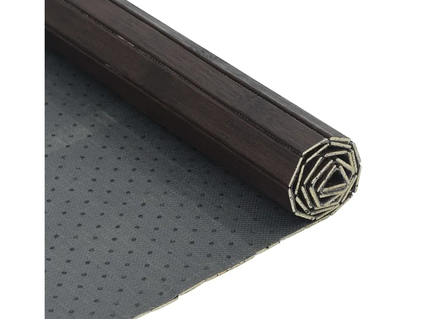 Alfombra rectangular marrón oscuro 100x300 cm bambú