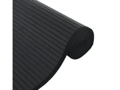 Alfombra rectangular negra de bambú 70x200 cm