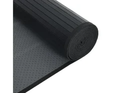 Alfombra rectangular negra de bambú 60x100 cm