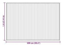 Alfombra rectangular negra de bambú 70x100 cm