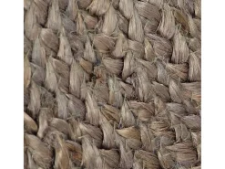 Alfombra redonda de yute hecha a mano, 90 cm, color gris
