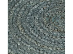 Alfombra redonda de yute hecha a mano de 90 cm color verde oliva