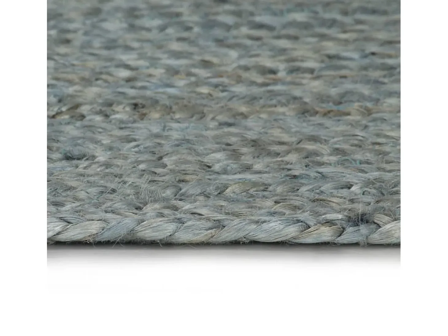 Alfombra redonda de yute hecha a mano de 90 cm color verde oliva