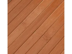 Alfombra redonda marrón de bambú de 60 cm