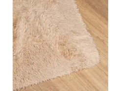 Alfombra shaggy de pelo largo NAVARRA beige 160x230 cm poliéster