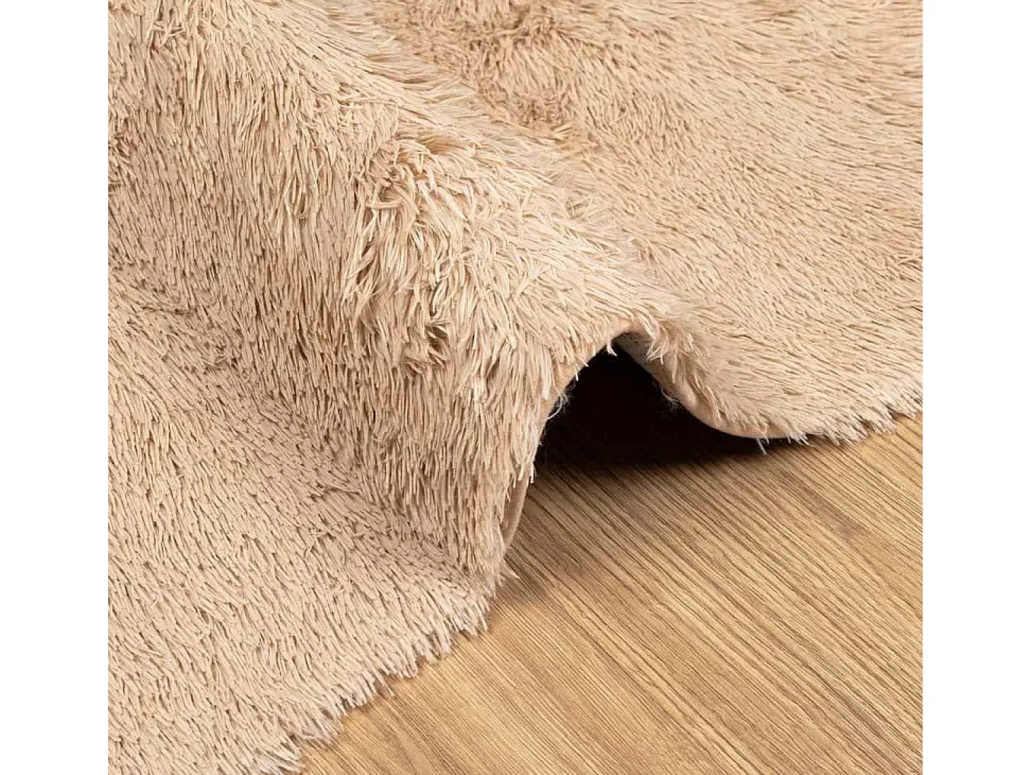 Alfombra shaggy de pelo largo NAVARRA beige 120x170 cm poliéster