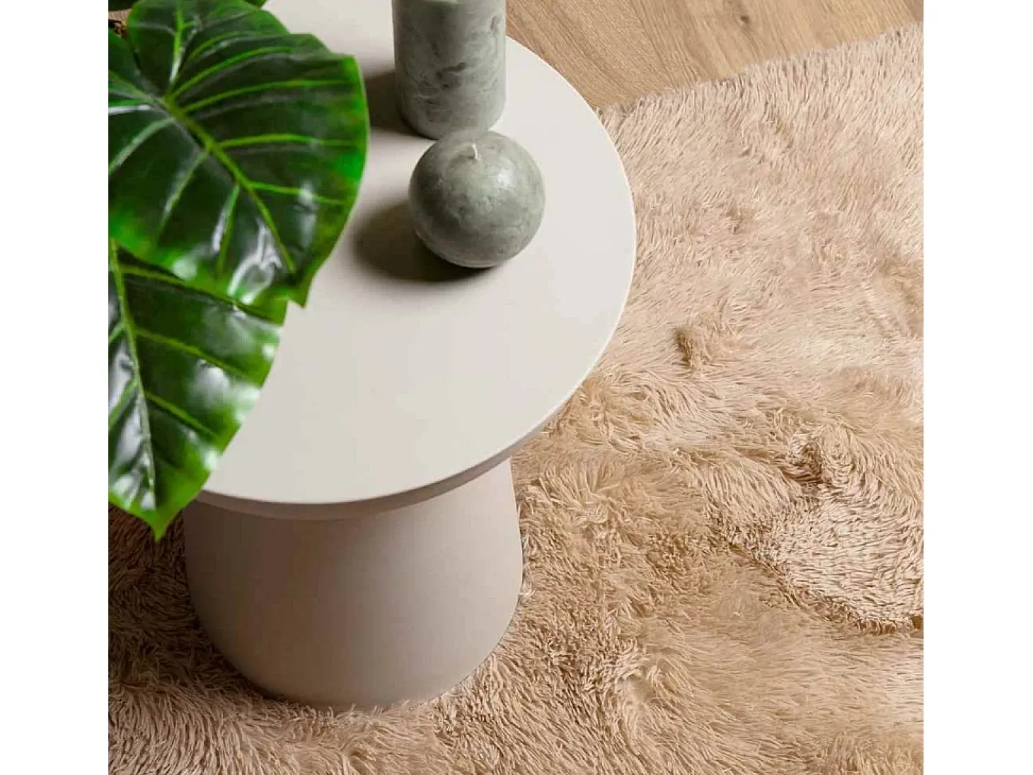 Alfombra shaggy de pelo largo NAVARRA beige 120x170 cm poliéster