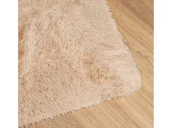 Alfombra shaggy de pelo largo NAVARRA beige 200x290 cm poliéster