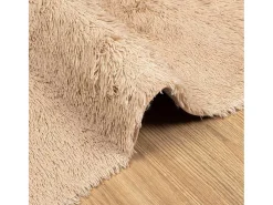 Alfombra shaggy de pelo largo NAVARRA beige 200x290 cm poliéster